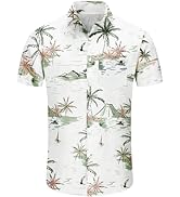 Comdecevis Hawaiian Shirt for Men Tropical Short Sleeve Button Down Aloha Shirts Floral Summer Be...
