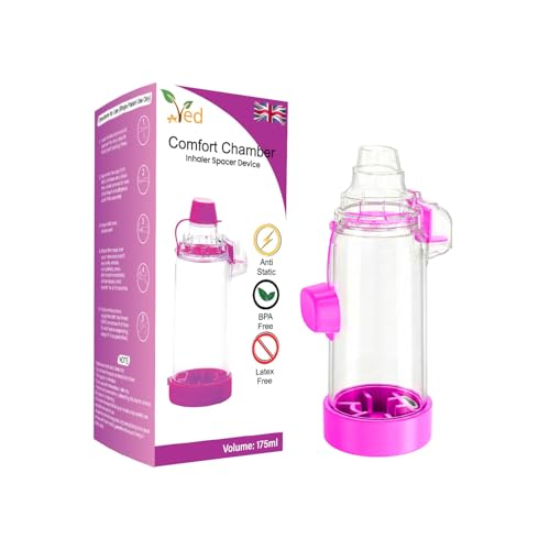 VED Inhaler Spacer Device for Metered Dose Inhaler Universal Spacer for Adults and Children Anti Static Spacer for Inhaler Latex and BPA Free Materials.