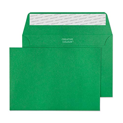 Blake Creative Colour-Buste formato C6, 114 x 162 mm, busta con chiusura adesiva, colore: verde (Confezione da 25)