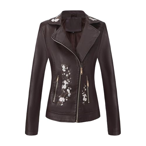 Manteau décontracté veste en cuir asymétrique coupe vent