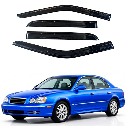 Image of IG Window Visors Fit for 2005-2010 Hyundai Sonata, Out-Channel Rain Guards Vent Wind Deflectors 4PC, Car Accessories for 05-10 Sonata