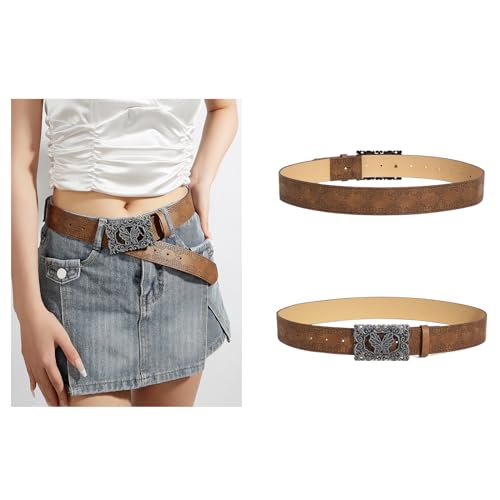 Carved Buckle Belt Aesthetic PU Belt Waistband Decorative Belt for Pants Jeans Elegant Adult Western Waiststrap2