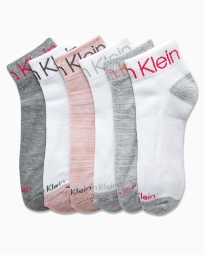 Calvin Klein Meninas Meias De Um Quarto Para - Pacote Com 6 Elásticas Alto Desempenho, Acolchoadas E
