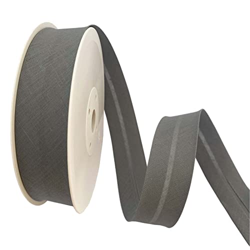 TEXTEX = 40mm Wide Bias Binding Tape. 50% Cotton and 50% Polyester. 10m Piece - (Dark Gray)