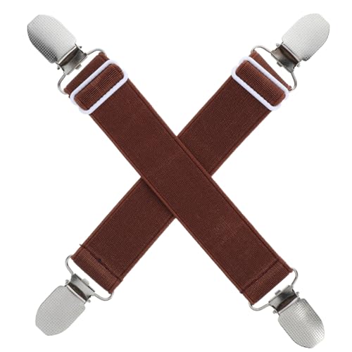 Mikikit 1 Pair Adjustable Elastic Bed Sheet Clips Heavy Duty Straps for Secure Fitted Sheets Mattress Covers Sofa Cushions Versatile Use for Cyclists and Home Organization