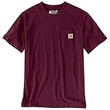 Carhartt Damen T-Shirt Work Pocket, Farbe: Port, Größe: L