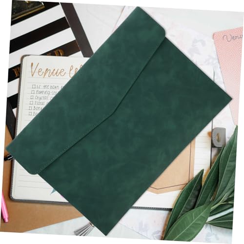 HOLIDYOYO フェイクレザー製ドキュメントバッグ ボタン付き耐久ファイルケース 大容量 書類収納ポーチ 仕事 通学用 おしゃれファイルバッグ