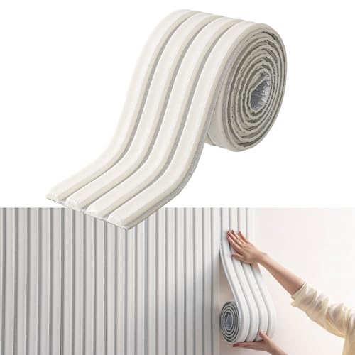 KAHCOP Paneles de pared acolchados para habitación infantil, cojín autoadhesivo de 2,8 m, anticolisión, protección de pared 3D, dormitorio, revestimiento de pared de 1,1 cm de grosor, para dormitorio