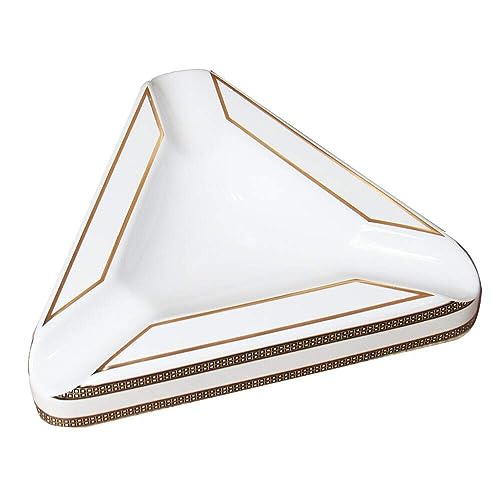 Cinzeiro para Charuto em Porcelana Branco Para 3