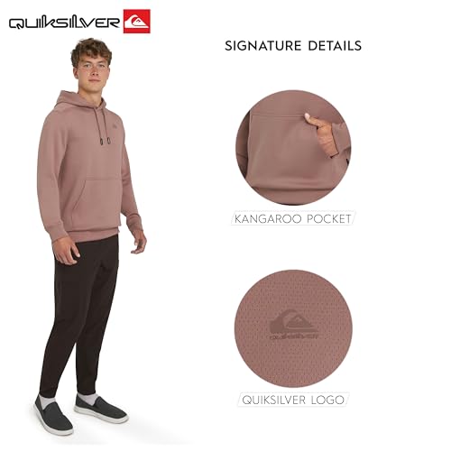 Image of Quiksilver Men's Regular Fit Active Performance Heavyweight Jacquard Mesh and Polar Fleece Pullover Hoodie (S-XL)