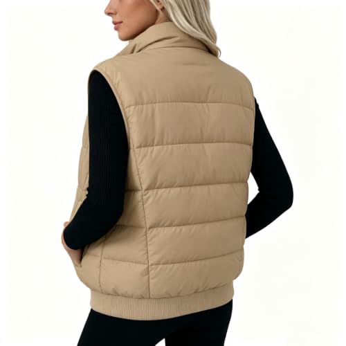 Women Quilted Puffer Vest Stand Collar Full Zip Winter Jacket 2026 - image 6