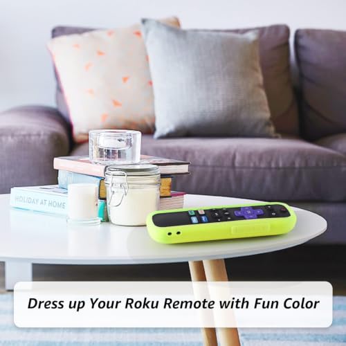 Image of Roku TV Remote Case, 2 Pack, Silicone Protective Controller, Glow in the Dark Yellow and Rose Red, Easy to Find Your Remote Anywhere