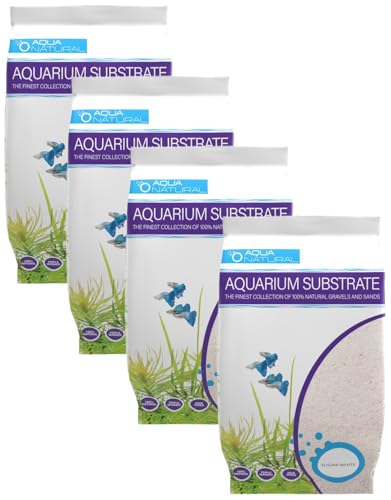 Image of Aqua Natural Sugar White Sand 10lb Substrate for aquascaping, Aquariums, vivariums and terrariums (Pack of 4)