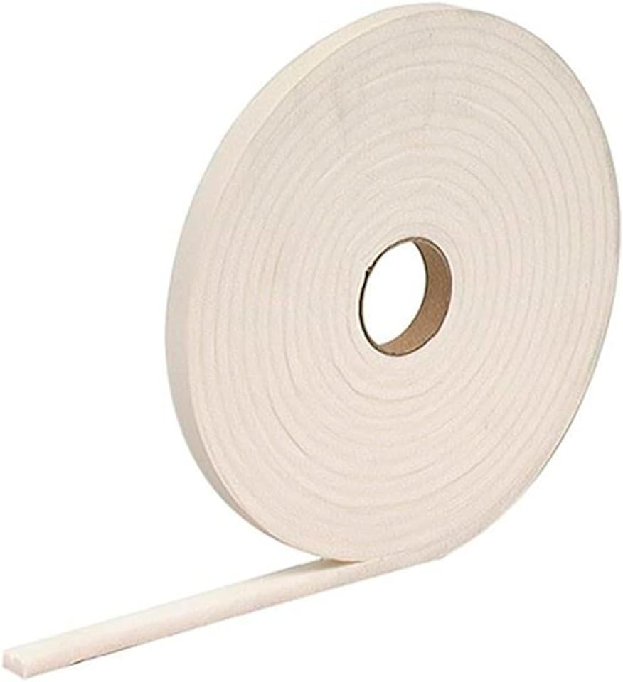 Merriway bh04940 autoadhesivo burlete de espuma de alta densidad PVC, 5 m, color blanco, Pack de