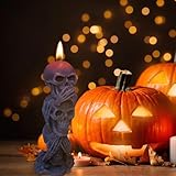 Vela con forma de cabeza de esqueleto, vela con forma de...