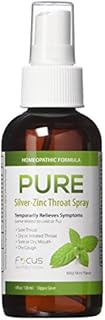 Pure Silver Zinc Natural Throat Spray for Cold and Flu, Sore Throats, Dry Cough and Dry Mouth and Voice Vocals