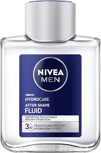 NIVEA MEN Hydrocare After Shave Fluid, beruhigendes After Shave für Männer, Hautpflege nach der Rasur mit Aloe Vera und Pro Vitamin B5 (100 ml)