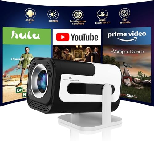 ENUOSUMA Mini Projector,Support 4K 1080P Portable Projector with