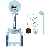 HOMCOM Canasta de Baloncesto con Soporte 4 en 1 +3 Años 58x56x154 cm Azul