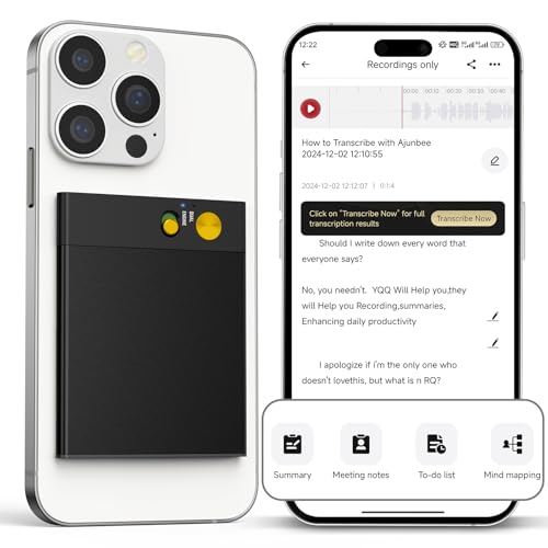 PURICH Gravador De Voz Com Ia, Gravador De Voz De 64 Gb Com Contr...