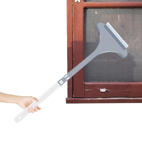Cepillo de limpieza de pantalla de ventana,Cepillo de limpieza de pantalla 2 en 1 con mango - Raspador de limpieza de pantalla de ventana de malla, equipo