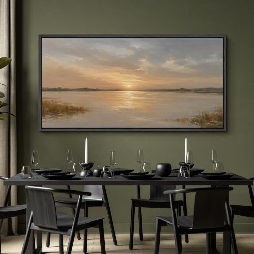 Image of MUDECOR Extra Large Framed Canvas Print Wall Art Sunset for Living Room