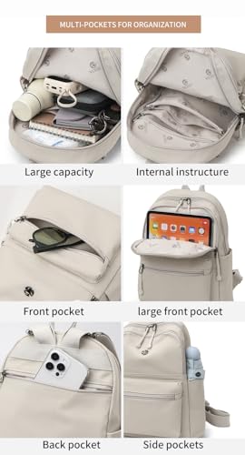 YUESITE Damen Rucksack Wasserdichte Nylon Casual Schultasche Daypack Leichtgewicht Reiserucksack Minirucksack Elegant,leichte Rucksackhandtasche zum Alltag Reise Schule Freizeit Einkaufen Orange
