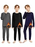 Resinta Kids Boys Thermal Underwear Set - Fleece Lined Base Layers Top & Bottom Toddler Long Johns for Cold Winter