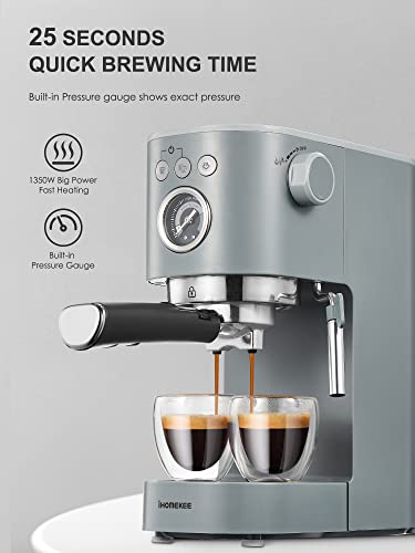 Ihomekee Espresso Machine Coffee Makers 15 Bar Cappuccino Machines With Milk Frother For Espresso/Cappuccino/Latte/Mocha For Home Brewing 1350W - Cm6927 #TOP2