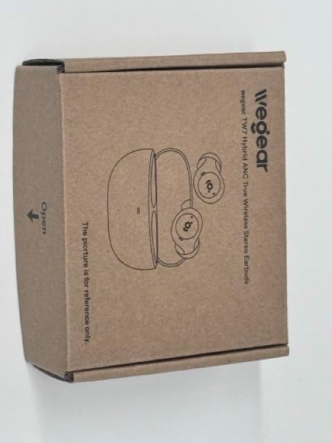Top view of the wegear TW7 earbud product box