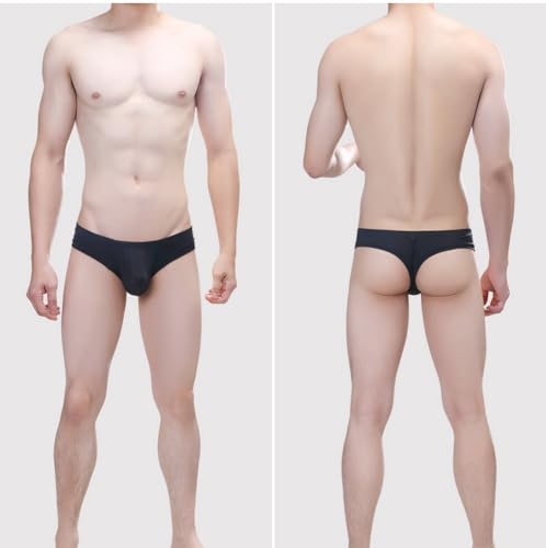 Men's Smooth Ice Silk Solid Color U Convex Pouch Boxer Shorts Underwear Half Back Panties2