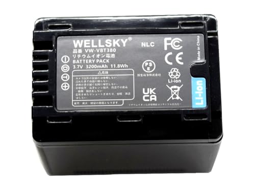 Amazon | WELLSKY VW-VBT380 VW-VBT380-K 互換バッテリー [ 純正充電器