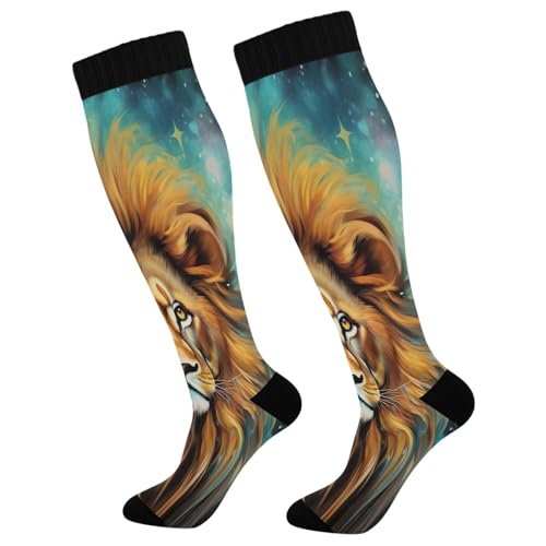 Lion Knee-High Compression Socks for Men & Women