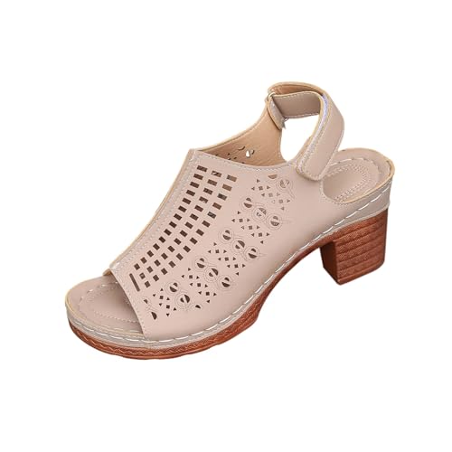 Sandales à talons creux bout rond au design architectural épuré en 40 EU