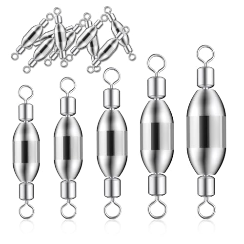 YAFIYGI 15Pcs Sinkers Fishing Saltwater Kit Fishing Sinkers with Removable Non Lead Swivels Bullet Weights for Inline Trolling Perfect for Freshwater and Saltwater Fishing Adventures