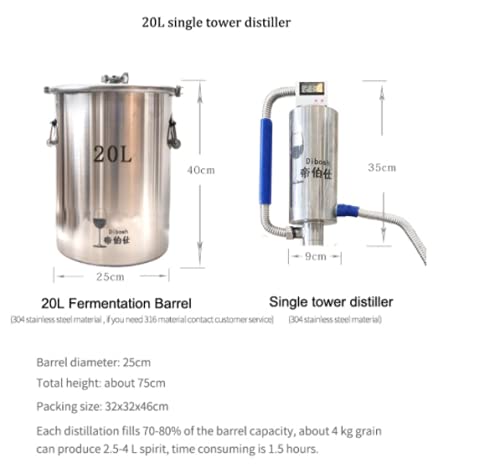 20L Miniature Distiller Home Brewing whiskey brandy vodka moonshine equipment fermentation alcohol Liquor brewed kit 304 SUS