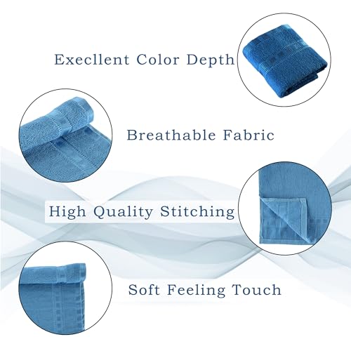 Image of Urbane Home Pack of 6 Cotton Hand /Face Towels for Men & Women | Easily Washable | Workout Gym Napkins for Men | Pocket Towel - Sky Blue & Brown