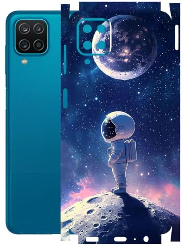 Image of AtOdds - Full Body Back Screen Guard Protector Film - Lamination Wrap Skin Sticker Compatible with Samsung Galaxy A12 | Scratchproof Matte Finish (Moon)