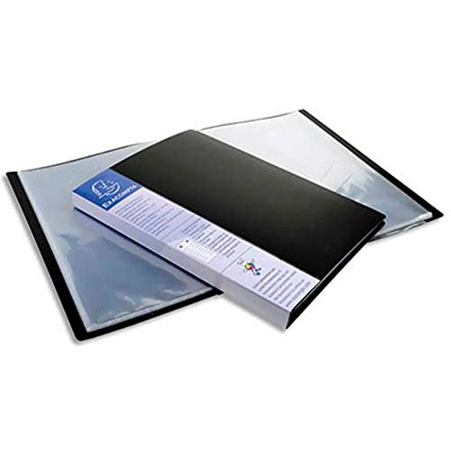 Lot de 12 Protège-documents UPLINE en polypropylène opaque. 60 vues, 30 pochettes. Coloris noir