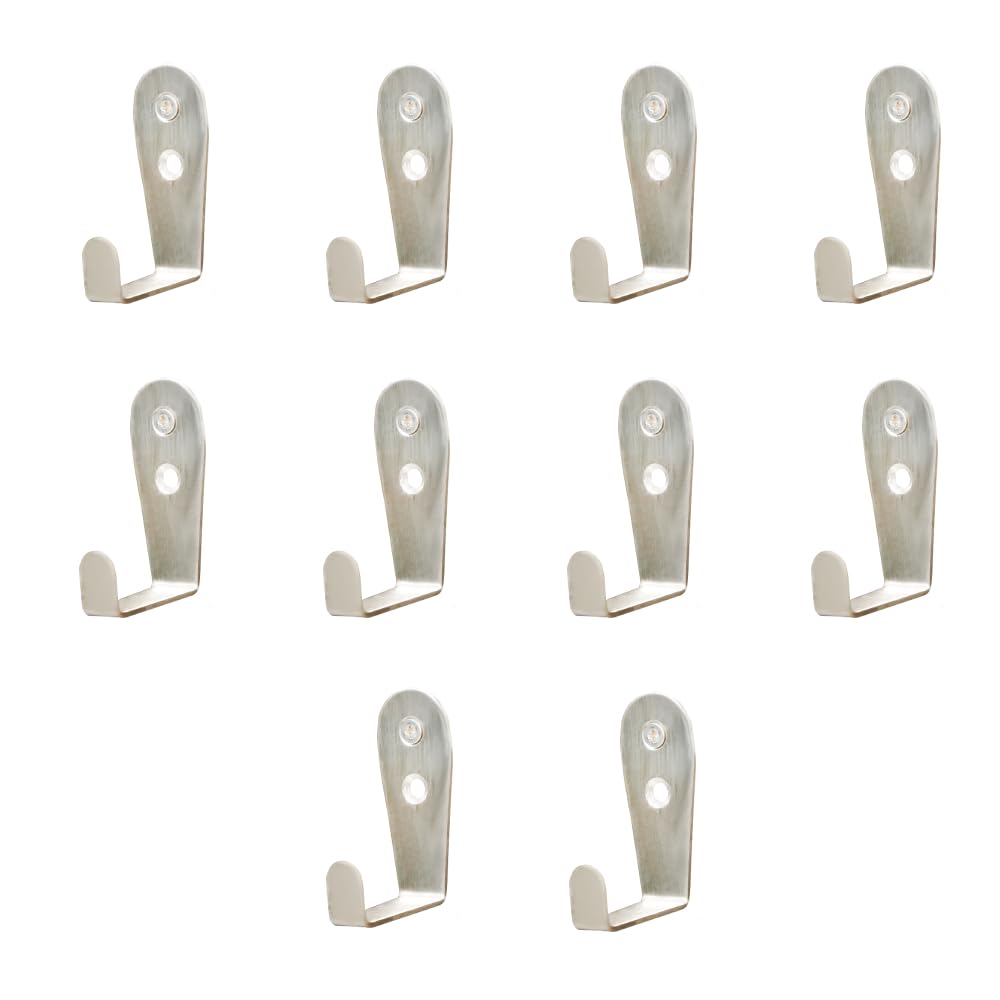 BTL Stainless Steel Door Hook - Wall Hook - Hook for Hanging Keys, Clothes, Towel | L Shape | Screws Included | Pack of 10 | BHK-2L (B08GYHKNBP) Amazon Price History, Amazon Price Tracker