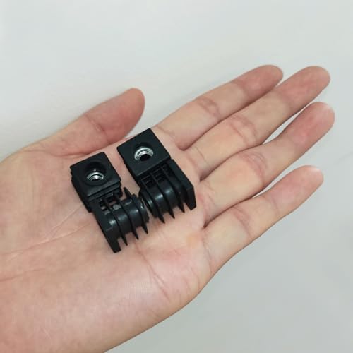Image of uxcell 4Pcs Plastic Threaded Tube Inserts with M6 Thread, for 0.62 inchx0.62 inch OD Square Tube, Adjustable Square Black Plastic Plug Caster Insert Chair End Caps Furniture Leg Plug