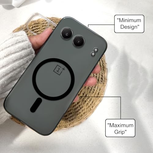 Image of COLORflow Back Cover Compatible with OnePlus Nord 4 5G | Black Crystal Clear | MAG-Safe | Slim Soft Touch Case with Anti-Slip Grip & Camera Protection