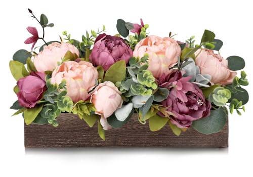 Scawim Floral Table Centerpieces for Dining Room - Dusty Mauve & Blush Pink