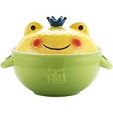 Hogar y cocina Cuenco De Dormitorio De Estudiantes Cuenco De Cerámica De Rana Cuenco De Fideos Instantáneos Cuenco De Dibujos Animados Lindo Cuencos de cereales ( Color : Green , Size : 16*16*12.7cm )