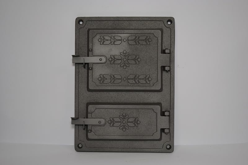 Euro Sezam DZ064-2 - Porta del forno in ghisa spessa, porta del forno per pizza, porta DZ064-2, 27,5 x 37,5 cm (grafite)