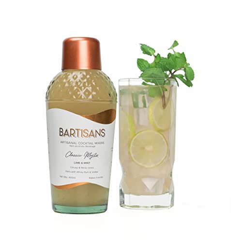Image of Bartisans Classic Mojito Mixer Syrup, 400 ml, Lime Mint, Alcohol Free Cocktail And Mocktail Mixer