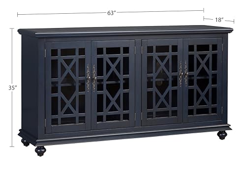 Image of Martin Svensson Home Elegant 63 inch Wood Entertainment Center, Catalina Blue