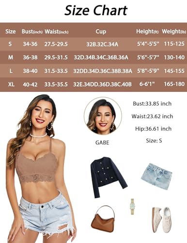 Image of Avidlove Lace Bralettes for Women Padded Bralette Camisole Racerback Crop Top Floral Lace Bralettes V Neck