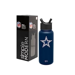 Simple Modern Officially Licensed NFL Dallas Cowboys Water Bottle with Straw Lid | Vacuum Insulated Stainless Steel 32oz Thermos | Summit Collection | Dallas Cowboys