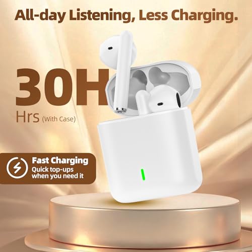 Image of Noise Cancelling Earbuds, Ear Buds Wireless Noise Cancellation, Bluetooth Earbuds TWS Ear Buds, Dual Mic, Low Latency, 30H, Fast Charging, IPX4